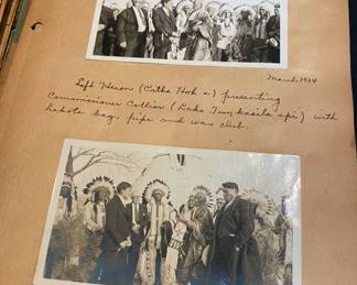 Incredible! Vintage 1933 Scrapbook - Sioux Indians + Pine Ridge Reservation | 27 double-sided pages containing original photographs, artwork, captions and more