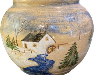 Pottery Depicting Grist Mill By HILTON