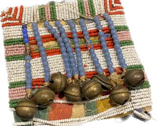 Sioux Indian Beaded Square with Bells