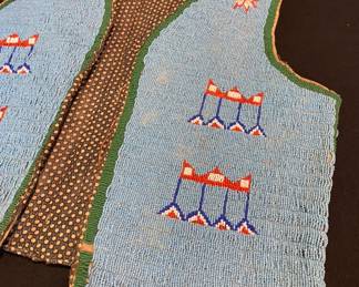 Sioux Indian Blue Beaded Vest