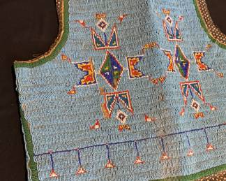 Sioux Indian Blue Beaded Vest