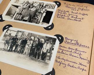 Incredible! Vintage 1933 Scrapbook - Sioux Indians + Pine Ridge Reservation | 27 double-sided pages containing original photographs, artwork, captions and more
