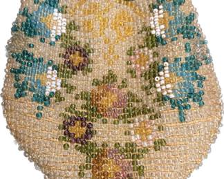 Beautiful Vintage Petite Beaded Floral Purse/Pouch