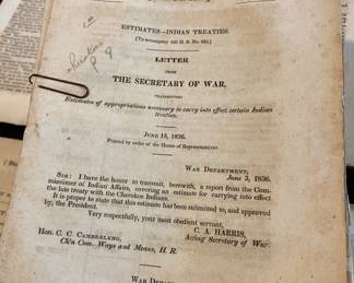 Collection of Historic 1830s Government Documents related to Native Americans
