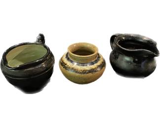 Collection of Glazed Ceramic Pottery, one marked Hilton