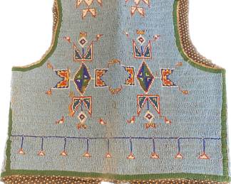Sioux Indian Blue Beaded Vest