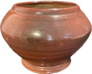 Red Glazed Pottery Marked Pine Ridge