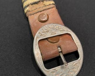 Handmade Diamondback Belt with Etched Buckle