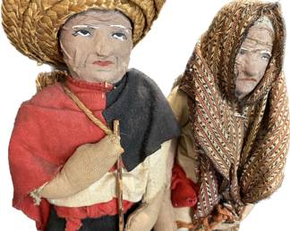 Pair Vintage Elderly Dolls