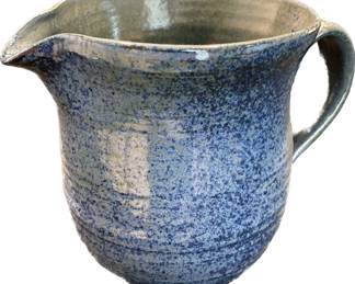 Blue Glazed Ceramic Pottery Pitcher