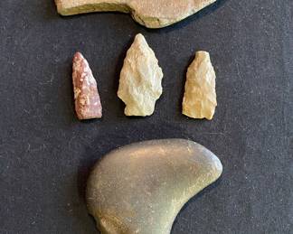 Collection of Arrow Heads + Stone Tools
