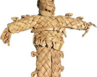 Vintage Handmade Folk Art Doll Palm/Straw