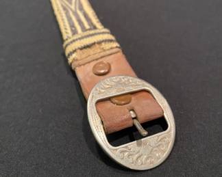 Handmade Diamondback Belt with Etched Buckle