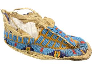 Blue Beaded Moccasin