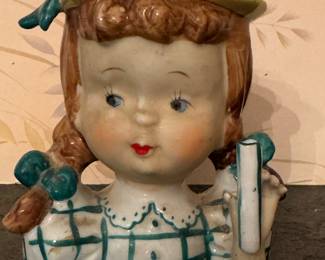 VINTAGE LITTLE GIRL HEAD VASE