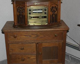 Oak Commode, Emerson Radio