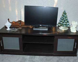 Ceramic Tree, Credenza, ROC Monitor, Glassware