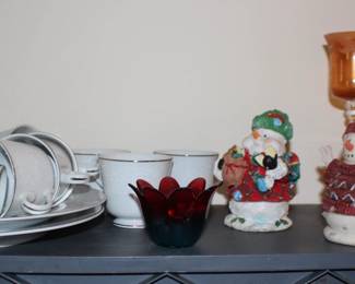 China, Etched Candle Sticks, Christmas Items