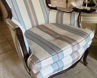 Traditional occasional chairs, pair.