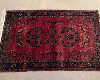 Tabriz Wool Rug Having Red Ground With Blue And Brown Floral Decoration