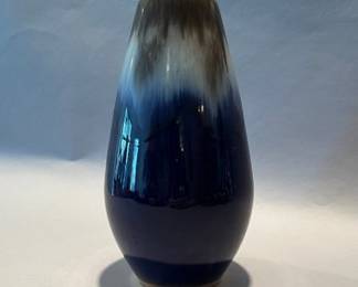 Glazed Ceramic Vase With Gold Rim, Germany
