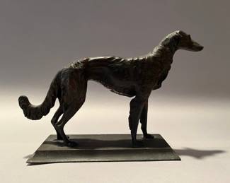 Bronze Borzoi Sculpture, Unsigned