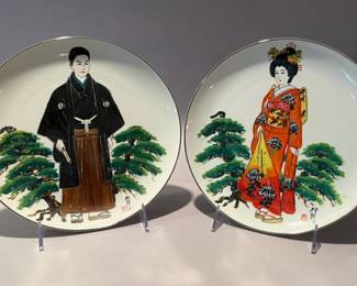 Two Japanese Painted Plates