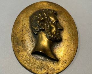 Abraham Lincoln Cast Bronze Plaque