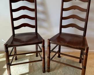 Pair Of Ladderback Chairs, 20th Century