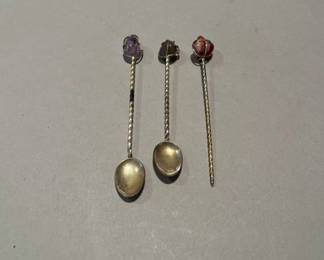 Gemstone Hors D' Oeuvres Spear And Drink Stirrers By H Stern