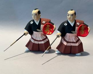 Two Japanese Hakata Samurai Warrior Dolls