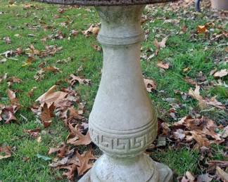 Concrete birdbath 18”Rnd x 26”h $75