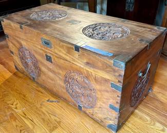 Carved Camphor Chest 37”w x 18d x 18”h $450