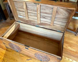 Carved Camphor Chest 37”w x 18d x 18”h $450