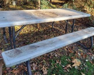 Resin outdoor bench picnic table, 2 available
$45ea