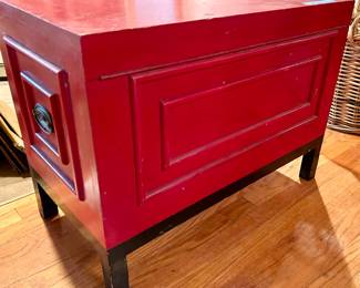 Red lacquer Chest (2) available 
27”w x 14d x 20”h $95 ea
