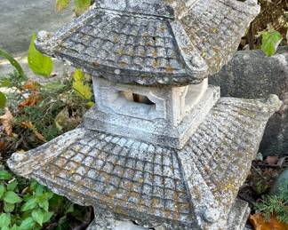 Vintage 40”h x 19 sq Cement Pagoda $275