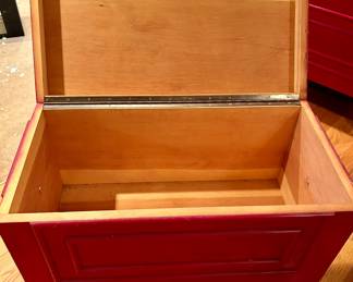 Red lacquer Chest (2) available 
27”w x 14d x 20”h $95ea