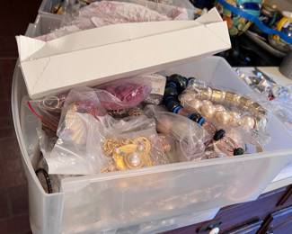 BOXES OF COSTUME JEWELRY!