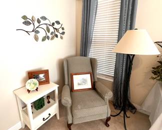 Upholstered Recliner- Side Table - Floor Lamp …