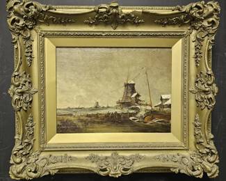 Landscape with Windmill Oil Painting J Maris