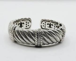 Judith Ripka Sterling Silver & CZ Cuff Bracelet