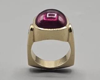 18K AMETHYST & DIAMOND RING