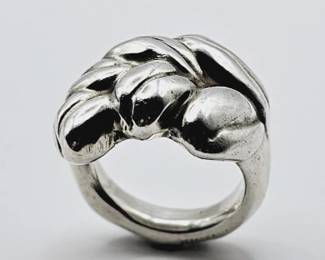 Uno De 50 Chunky Leaf Statement Ring