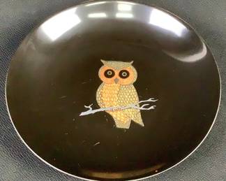 Vintage Couroc Owl Tray