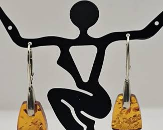 BALTIC AMBER DROP EARRINGS