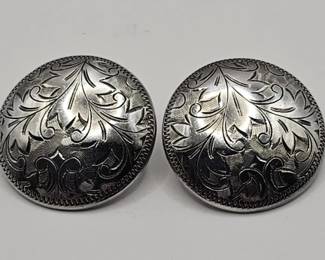 STERLING BUTTON EARRINGS
