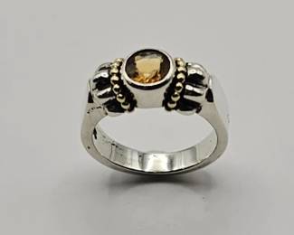 .925 & 18K CITRINE RING