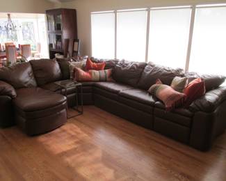 Leather sectional sofa