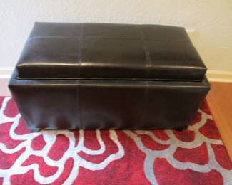 Leather storage ottoman
